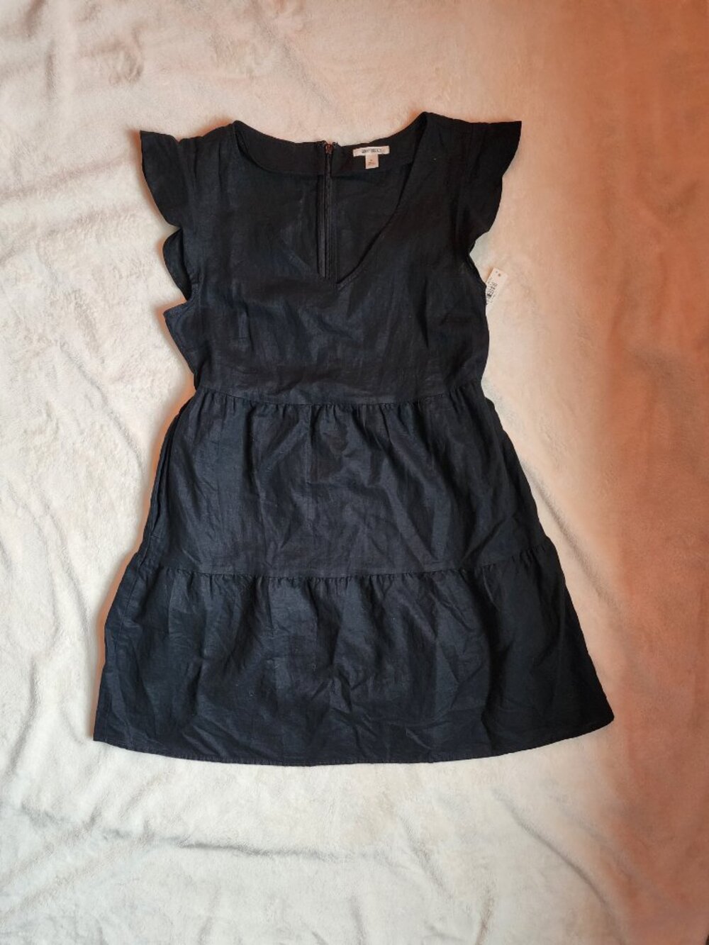 Black Linen Cotton Sundress Women's Medium